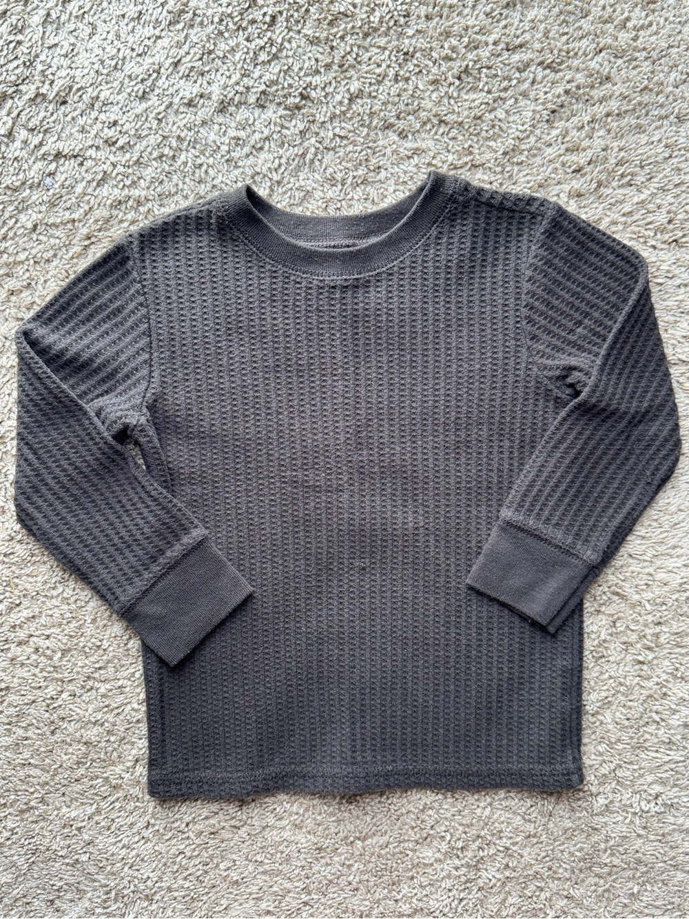 Garanimals Waffle Knit Long Sleeve Thermal Shirt Toddler Size 2T Dark Gray